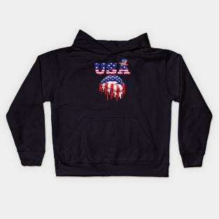 4Th Of July Design, 4Th Of July Womens, Fourth Of July Lips, Independence Day, Patriotic Design, 4Th Of July Gift Kids Hoodie